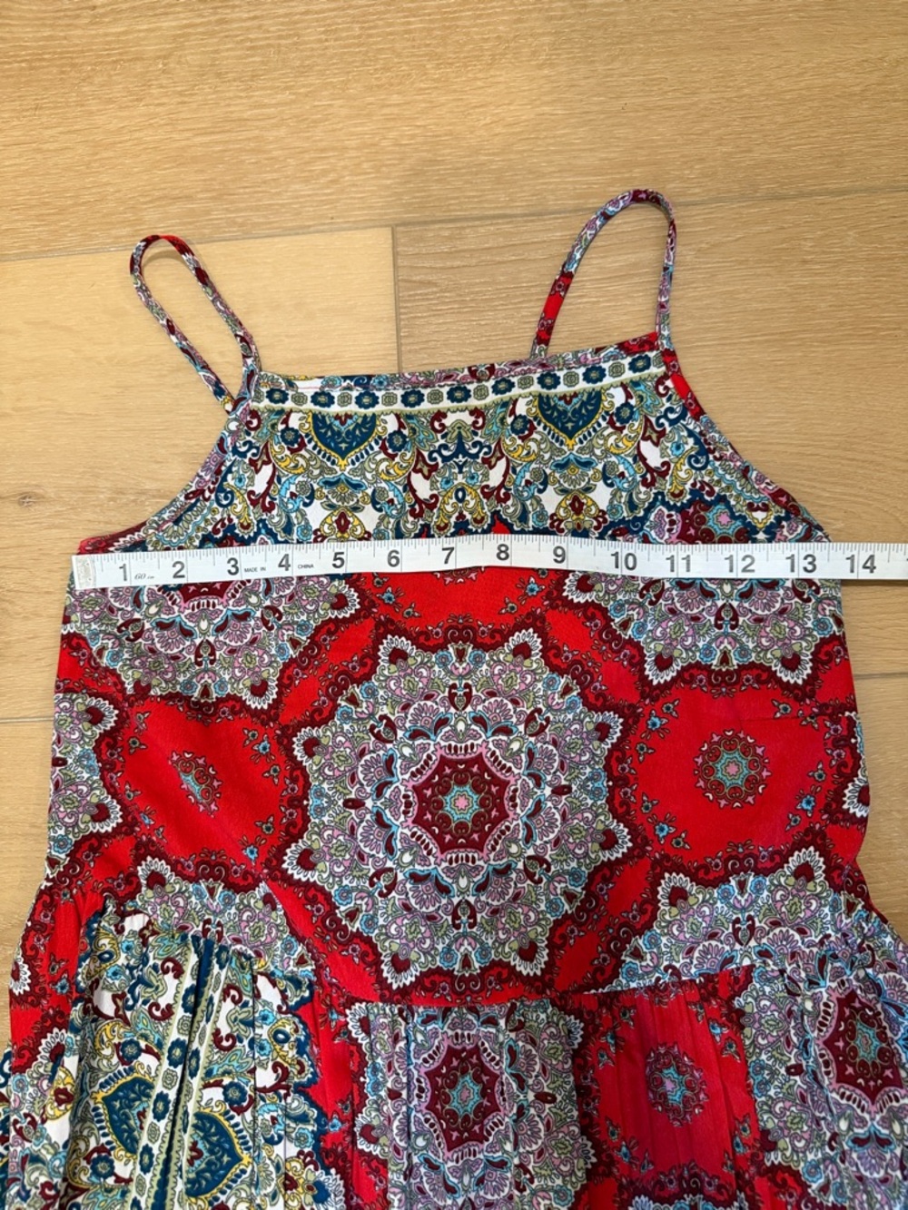 BOG Collective Red Boho Medallion Print Midi Dress - Picture 4 of 8
